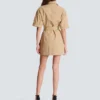 Short cotton gabardine lace-up dress Short cotton gabardine lace-up dress