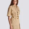 Short cotton gabardine lace-up dress Short cotton gabardine lace-up dress