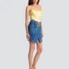 Short denim skirt with belt Short denim skirt with belt