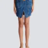 Short denim skirt with belt Short denim skirt with belt