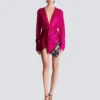 Short draped interlock jersey dress Short draped interlock jersey dress