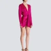 Short draped interlock jersey dress Short draped interlock jersey dress