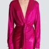 Short draped interlock jersey dress Short draped interlock jersey dress