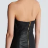 Short draped leather halterneck dress Short draped leather halterneck dress
