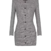 Short dress in Prince of Wales jacquard Short dress in Prince of Wales jacquard