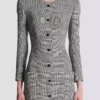 Short dress in Prince of Wales jacquard Short dress in Prince of Wales jacquard