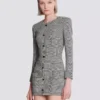 Short dress in Prince of Wales jacquard Short dress in Prince of Wales jacquard