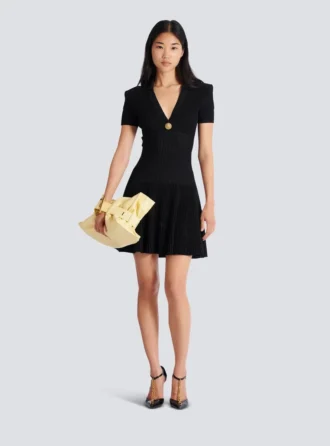 Short flared knit dress