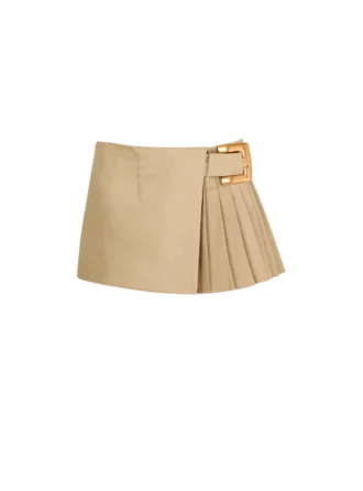 short gabardine skirt with belt detail 1 330x446 - Short gabardine skirt with belt detail