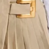 Short gabardine skirt with belt detail