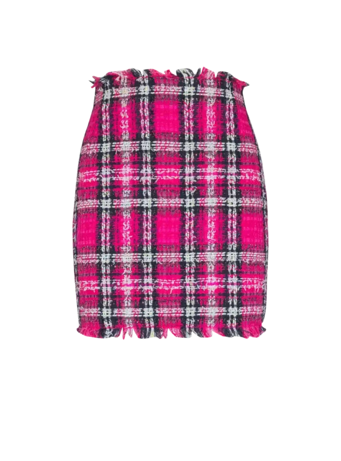 Short glitter tweed skirt