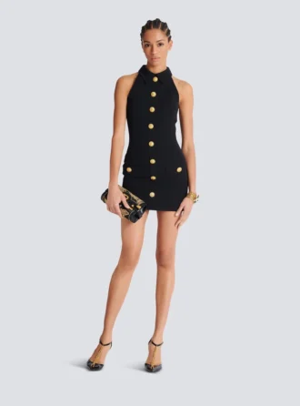 Short grain de poudre dress with buttons Short grain de poudre dress with buttons
