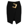 Short grain de poudre skirt with belt Short grain de poudre skirt with belt