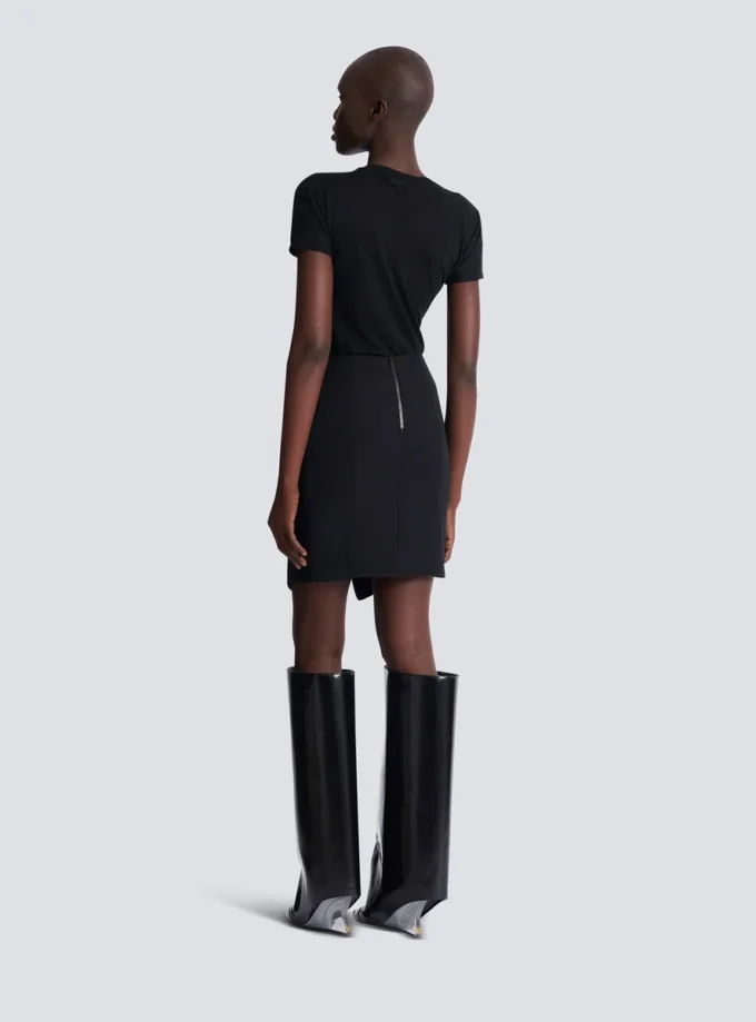 Short grain de poudre skirt with belt Short grain de poudre skirt with belt