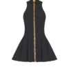 Short halterneck dress in grain de poudre wool Short halterneck dress in grain de poudre wool