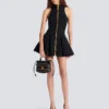 Short halterneck dress in grain de poudre wool Short halterneck dress in grain de poudre wool