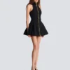 Short halterneck dress in grain de poudre wool Short halterneck dress in grain de poudre wool