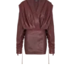 Short hooded dress in washed lambskin Short hooded dress in washed lambskin
