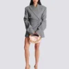 Short jacket dress in draped wool Short jacket dress in draped wool
