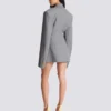 Short jacket dress in draped wool Short jacket dress in draped wool