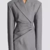 Short jacket dress in draped wool Short jacket dress in draped wool