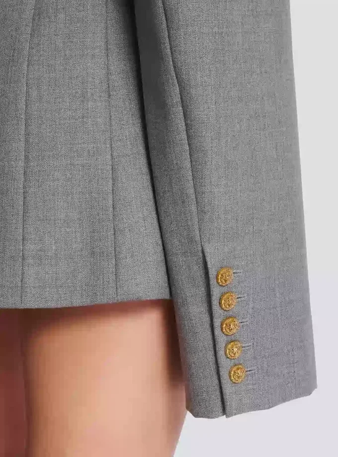 Short jacket dress in draped wool Short jacket dress in draped wool