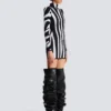 Short knit dress with zebra intarsia Short knit dress with zebra intarsia
