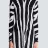 Short knit dress with zebra intarsia Short knit dress with zebra intarsia