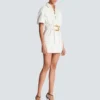 Short lace-up canvas dress Short lace-up canvas dress