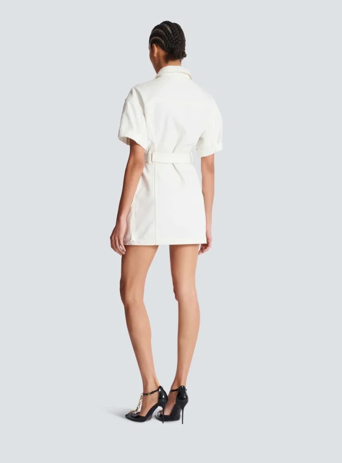 Short lace-up canvas dress Short lace-up canvas dress