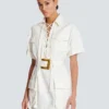 Short lace-up canvas dress Short lace-up canvas dress