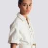 Short lace-up canvas dress Short lace-up canvas dress