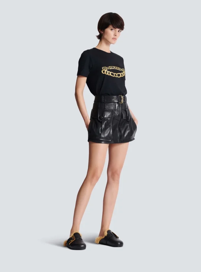 Short lambskin skirt Short lambskin skirt