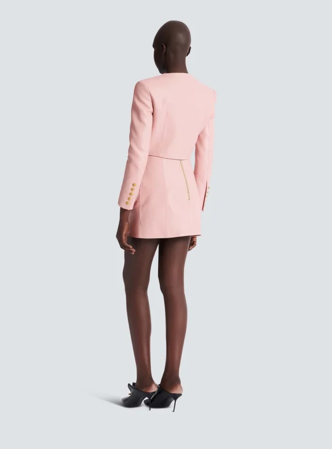Short lambskin skirt with buttons Short lambskin skirt with buttons