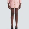 Short lambskin skirt with buttons Short lambskin skirt with buttons