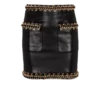 Short lambskin skirt with chains Short lambskin skirt with chains