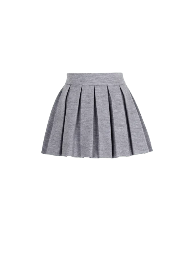 Short pleated cotton knit skirt Short pleated cotton knit skirt