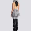 Short pleated cotton knit skirt Short pleated cotton knit skirt