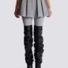 Short pleated cotton knit skirt Short pleated cotton knit skirt