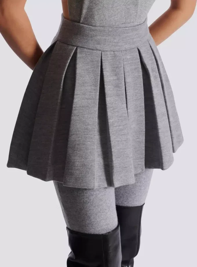 Short pleated cotton knit skirt Short pleated cotton knit skirt