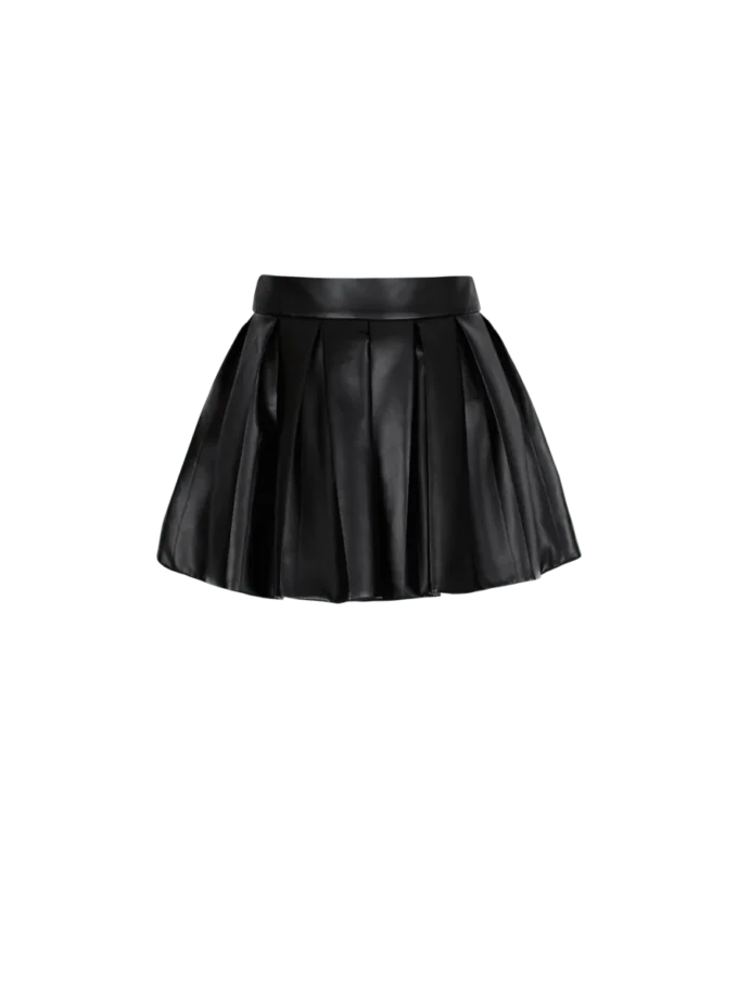 Short pleated faux leather skirt Short pleated faux leather skirt