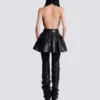Short pleated faux leather skirt Short pleated faux leather skirt