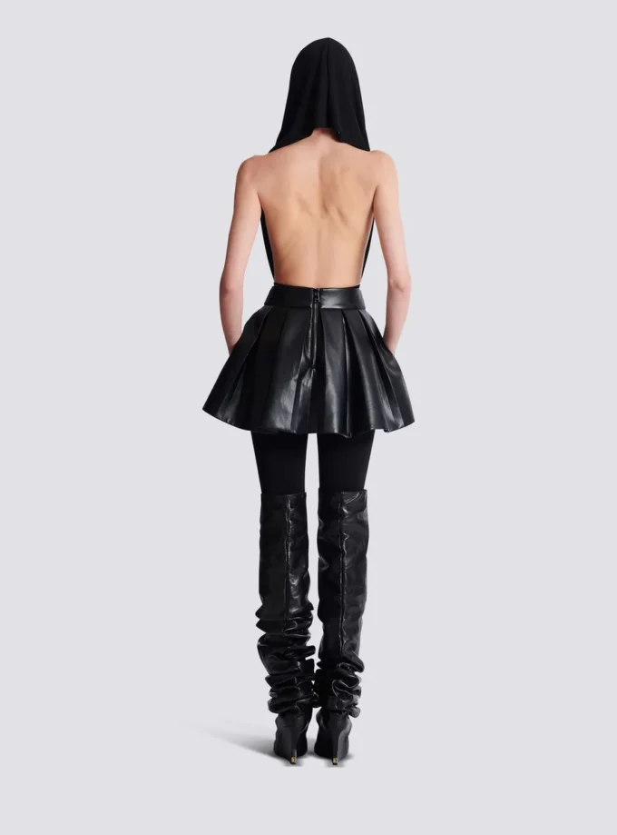 Short pleated faux leather skirt Short pleated faux leather skirt