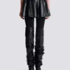 Short pleated faux leather skirt Short pleated faux leather skirt