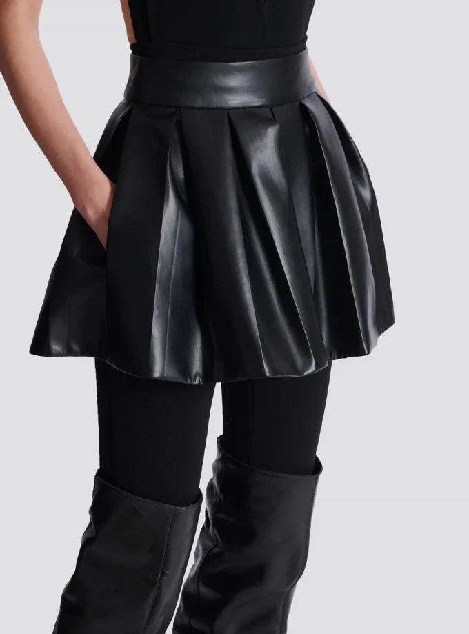 Short pleated faux leather skirt Short pleated faux leather skirt