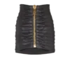 Short pleated lambskin skirt