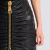 Short pleated lambskin skirt