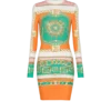 Short printed bodycon dress with Balmain Foulard pattern Short printed bodycon dress with Balmain Foulard pattern