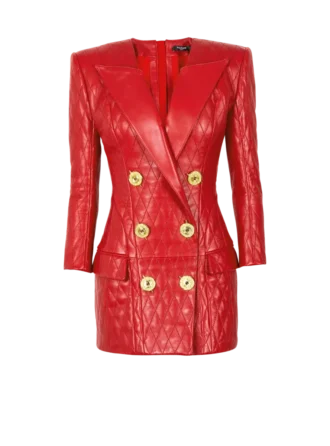 Short quilted leather dress