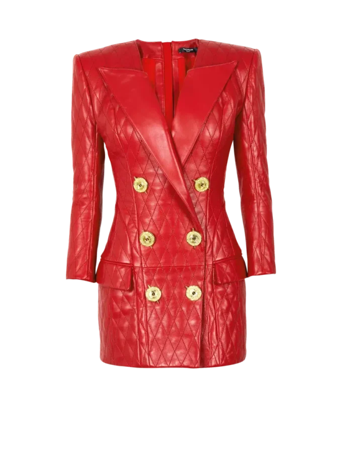 Short quilted leather dress Short quilted leather dress